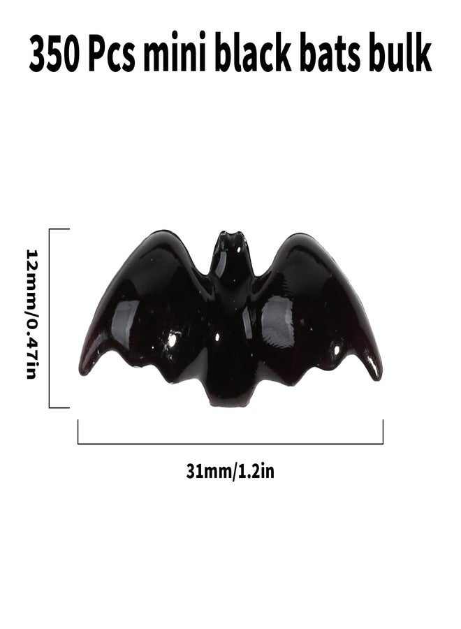 FXMHEHBB 350 Pcs Mini Resin Bats Halloween, Tiny Black Plastic Bat Figurines Halloween Decoration Party Favors Kids Small Gift Toy Home Decor - Image 2